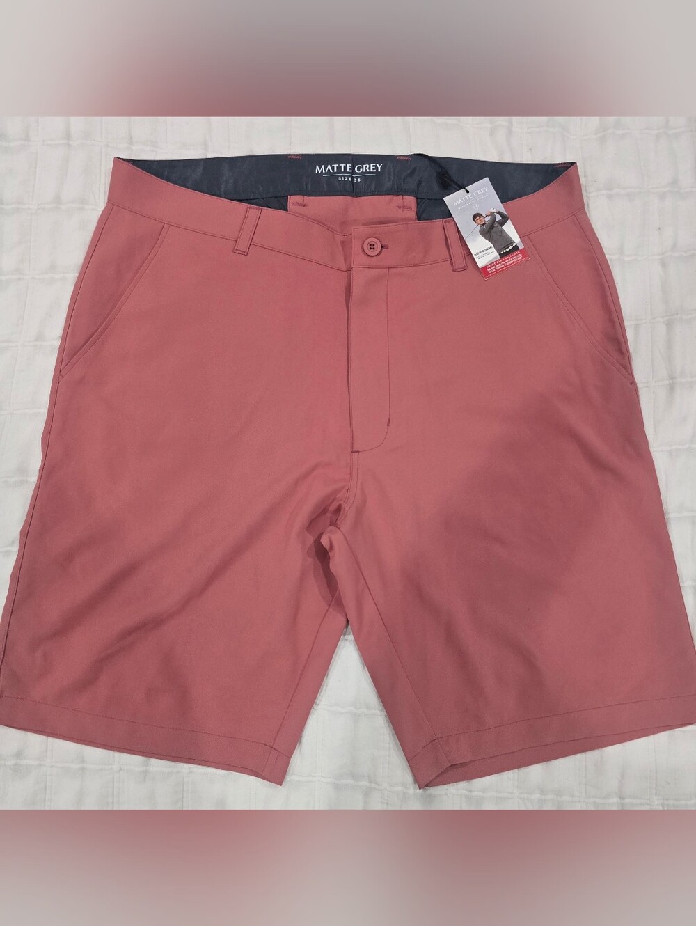 Matte Grey Men’s Flat-Front Sienna Colored Performance Shorts